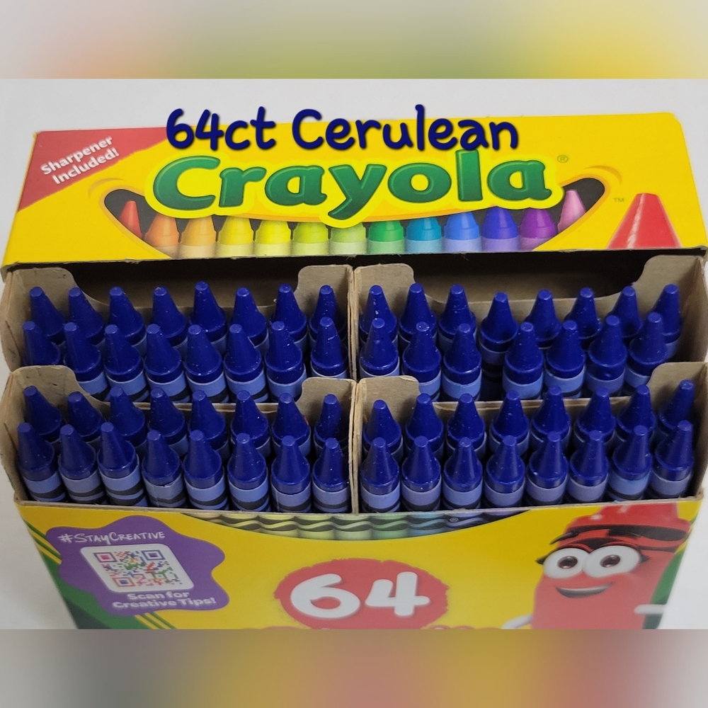 (64)Crayola Crayons (Cerulean) Single Color Bulk Lot